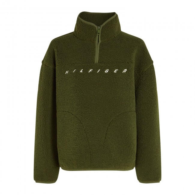 Tommy hilfiger half zip shop teddy hoodie